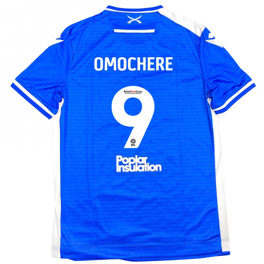 Hombre Fútbol Camiseta Promise Omochere #9 Azul Blanco 1ª Equipación 2024/25 Argentina