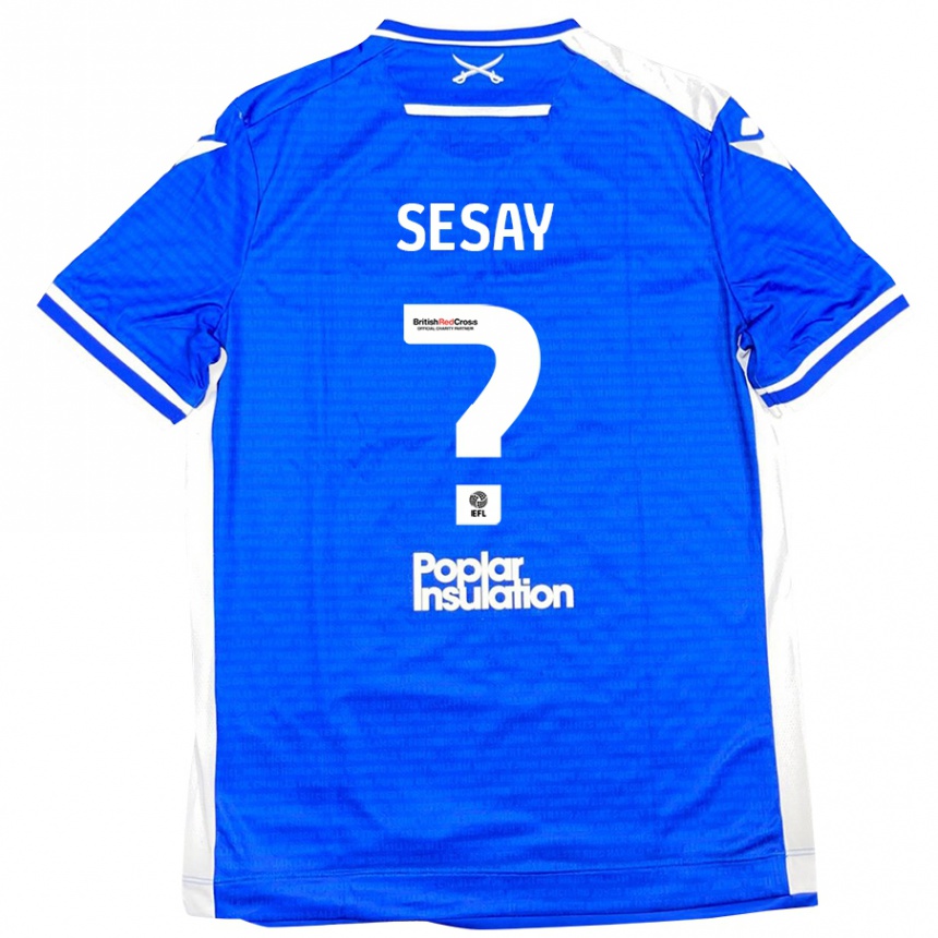 Hombre Fútbol Camiseta Malik Sesay #0 Azul Blanco 1ª Equipación 2024/25 Argentina