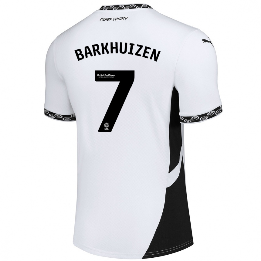 Hombre Fútbol Camiseta Tom Barkhuizen #7 Blanco Negro 1ª Equipación 2024/25 Argentina