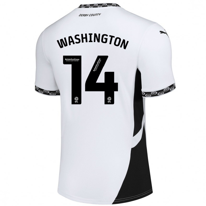 Hombre Fútbol Camiseta Conor Washington #14 Blanco Negro 1ª Equipación 2024/25 Argentina