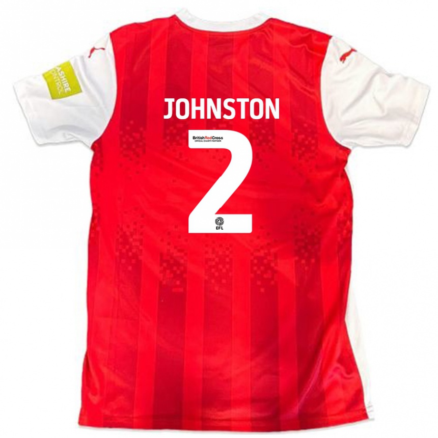 Hombre Fútbol Camiseta Carl Johnston #2 Rojo Blanco 1ª Equipación 2024/25 Argentina