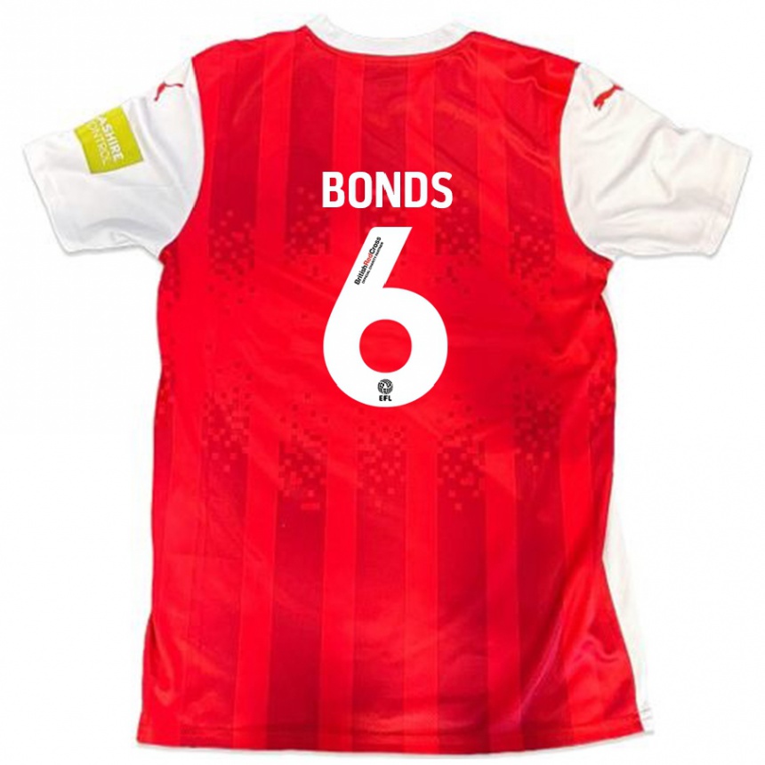 Hombre Fútbol Camiseta Elliot Bonds #6 Rojo Blanco 1ª Equipación 2024/25 Argentina