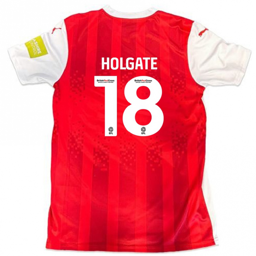 Hombre Fútbol Camiseta Harrison Holgate #18 Rojo Blanco 1ª Equipación 2024/25 Argentina