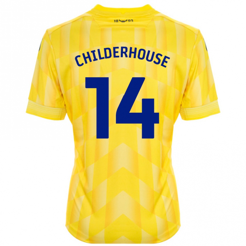 Hombre Fútbol Camiseta Molly Childerhouse #14 Amarillo 1ª Equipación 2024/25 Argentina