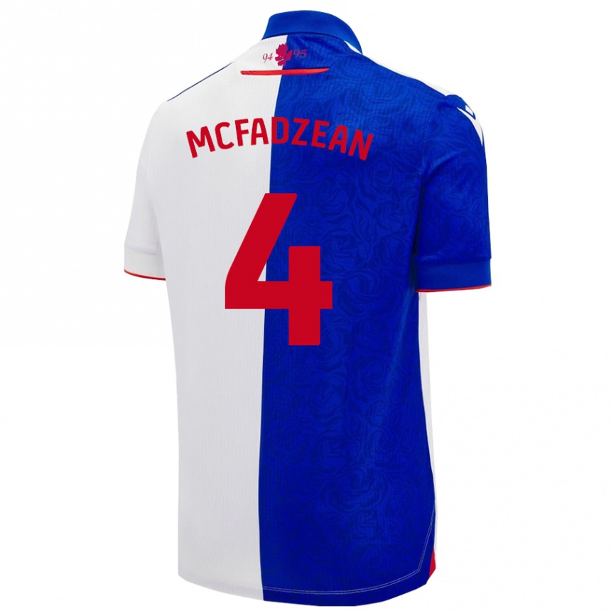 Hombre Fútbol Camiseta Kyle Mcfadzean #4 Azul Cielo Blanco 1ª Equipación 2024/25 Argentina