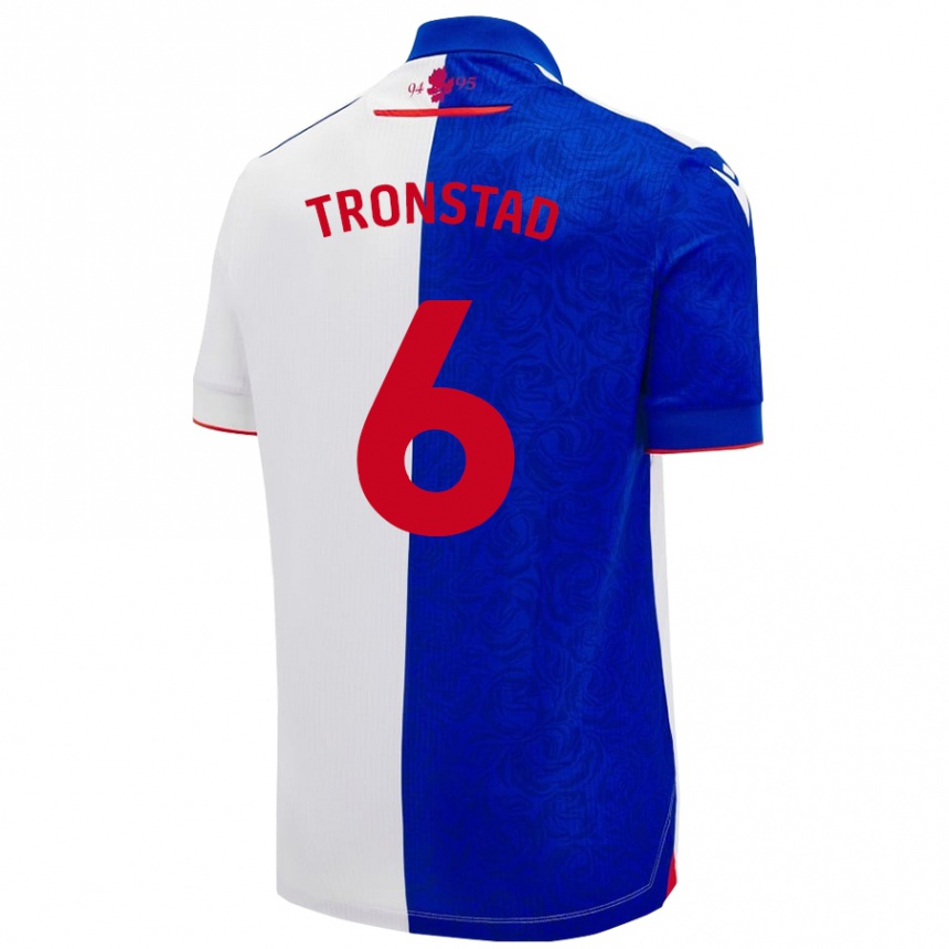 Hombre Fútbol Camiseta Sondre Tronstad #6 Azul Cielo Blanco 1ª Equipación 2024/25 Argentina