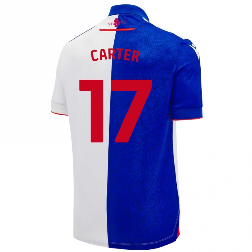 Hombre Fútbol Camiseta Hayden Carter #17 Azul Cielo Blanco 1ª Equipación 2024/25 Argentina