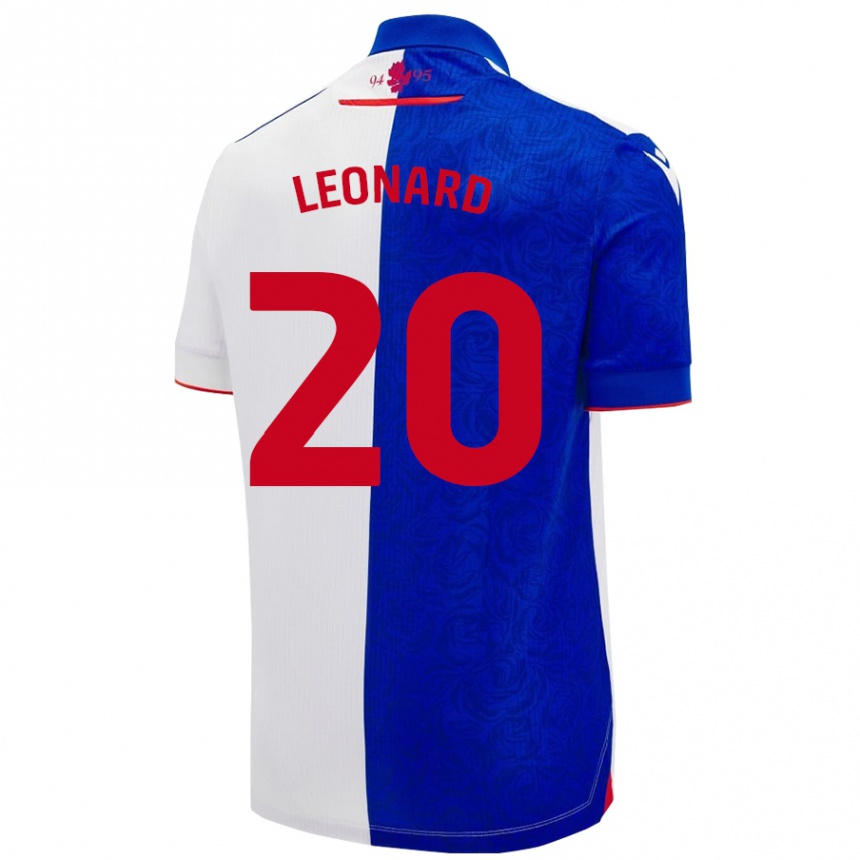 Hombre Fútbol Camiseta Harry Leonard #20 Azul Cielo Blanco 1ª Equipación 2024/25 Argentina