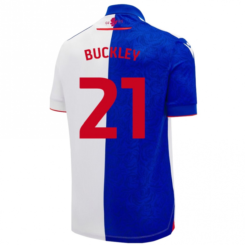 Hombre Fútbol Camiseta John Buckley #21 Azul Cielo Blanco 1ª Equipación 2024/25 Argentina