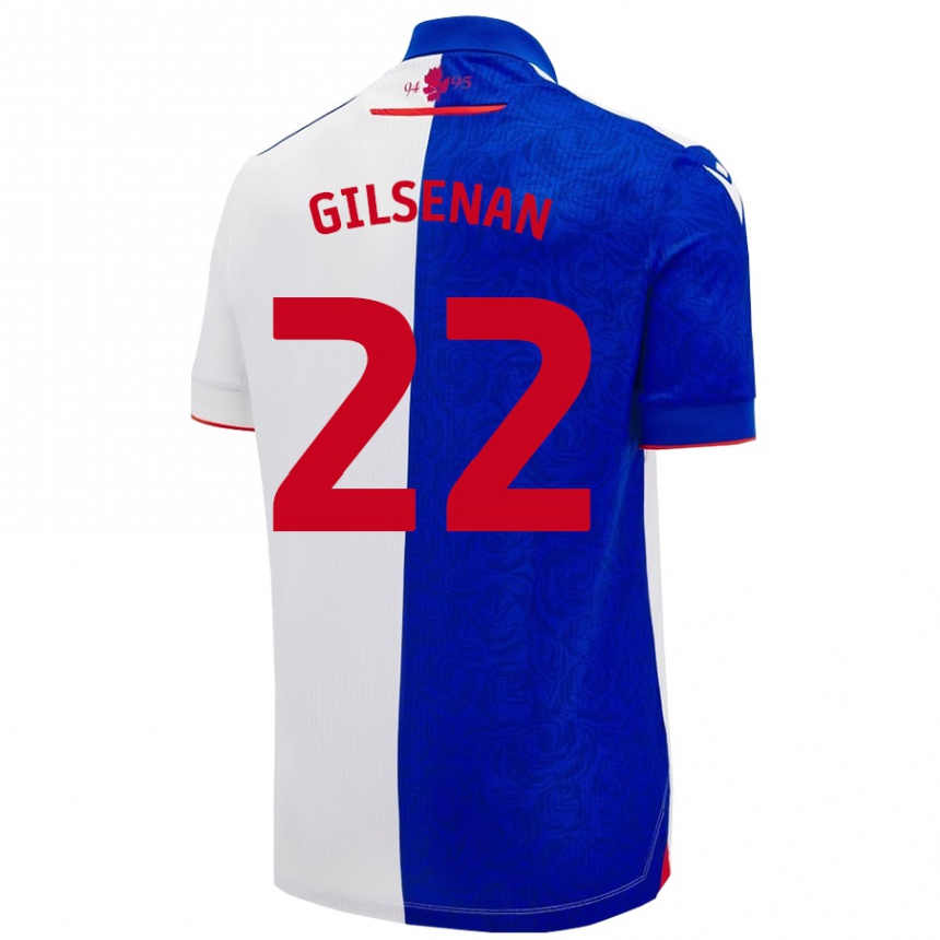 Hombre Fútbol Camiseta Zak Gilsenan #22 Azul Cielo Blanco 1ª Equipación 2024/25 Argentina