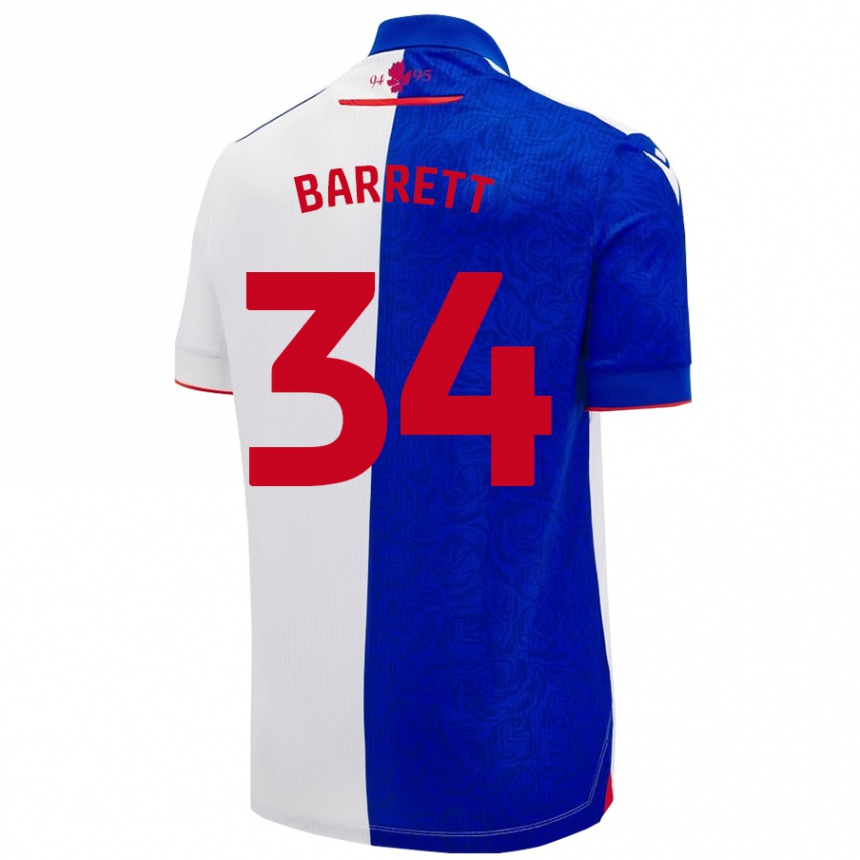 Hombre Fútbol Camiseta Jack Barrett #34 Azul Cielo Blanco 1ª Equipación 2024/25 Argentina