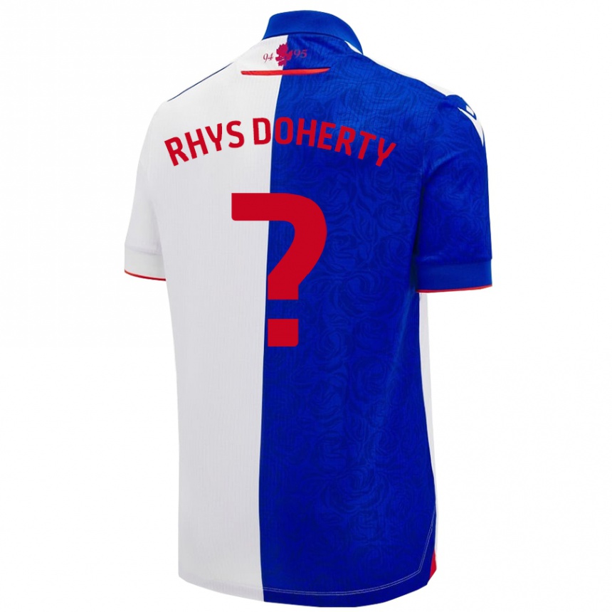 Hombre Fútbol Camiseta Rhys Doherty #0 Azul Cielo Blanco 1ª Equipación 2024/25 Argentina