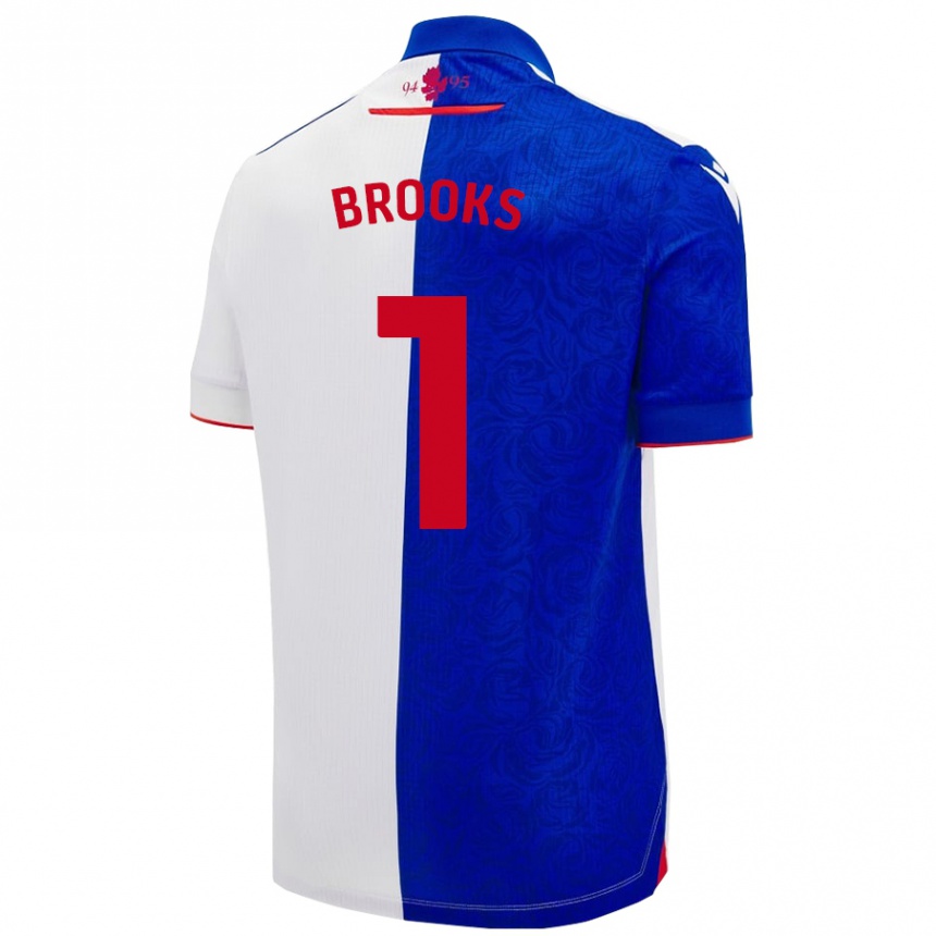 Hombre Fútbol Camiseta Alexandra Brooks #1 Azul Cielo Blanco 1ª Equipación 2024/25 Argentina