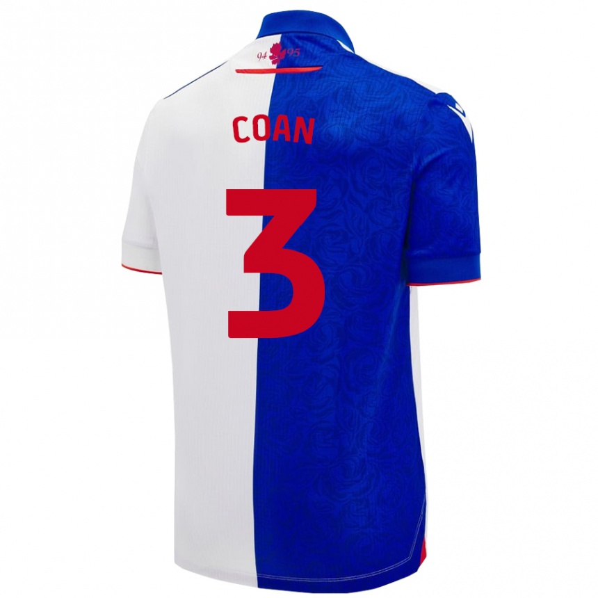 Hombre Fútbol Camiseta Hannah Coan #3 Azul Cielo Blanco 1ª Equipación 2024/25 Argentina