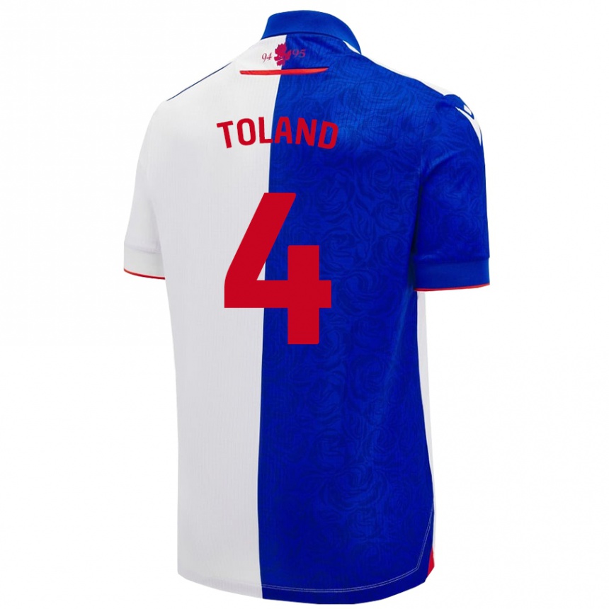 Hombre Fútbol Camiseta Tyler Toland #4 Azul Cielo Blanco 1ª Equipación 2024/25 Argentina