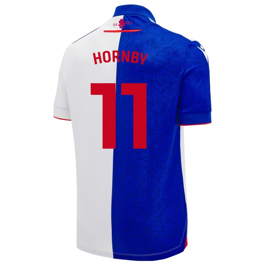 Hombre Fútbol Camiseta Megan Hornby #11 Azul Cielo Blanco 1ª Equipación 2024/25 Argentina