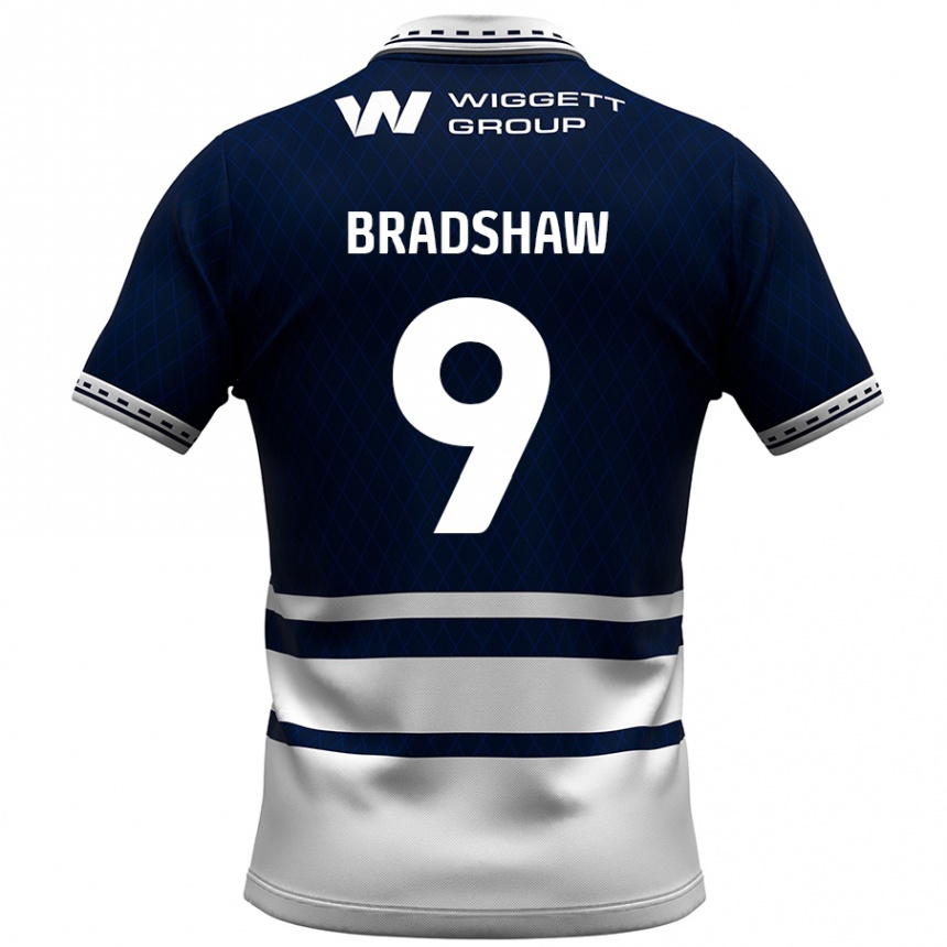 Hombre Fútbol Camiseta Tom Bradshaw #9 Azul Marino Blanco 1ª Equipación 2024/25 Argentina