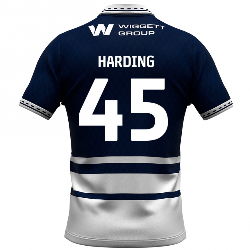 Hombre Fútbol Camiseta Wes Harding #45 Azul Marino Blanco 1ª Equipación 2024/25 Argentina