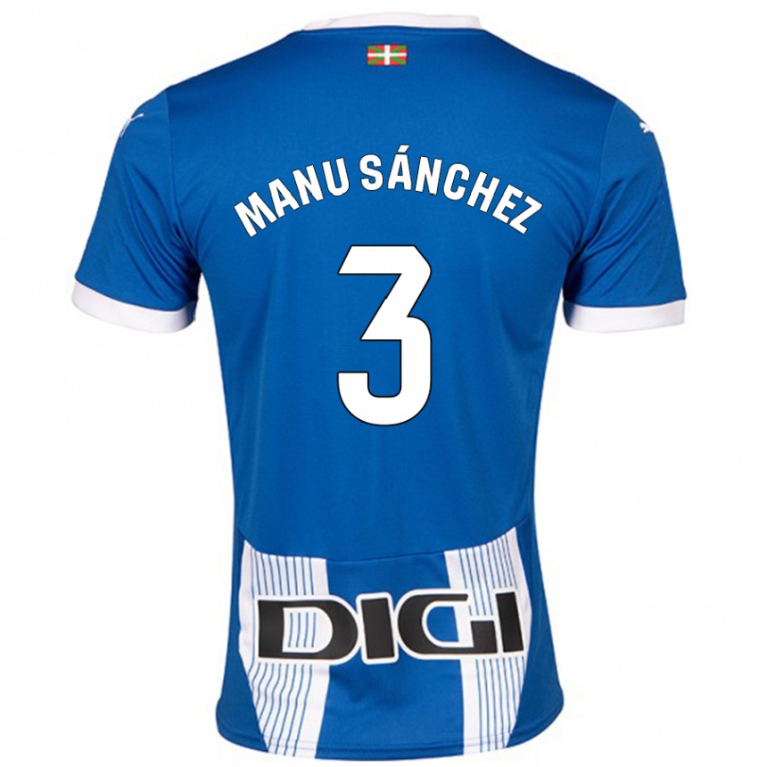 Hombre Fútbol Camiseta Manu Sanchez #3 Azul 1ª Equipación 2024/25 Argentina