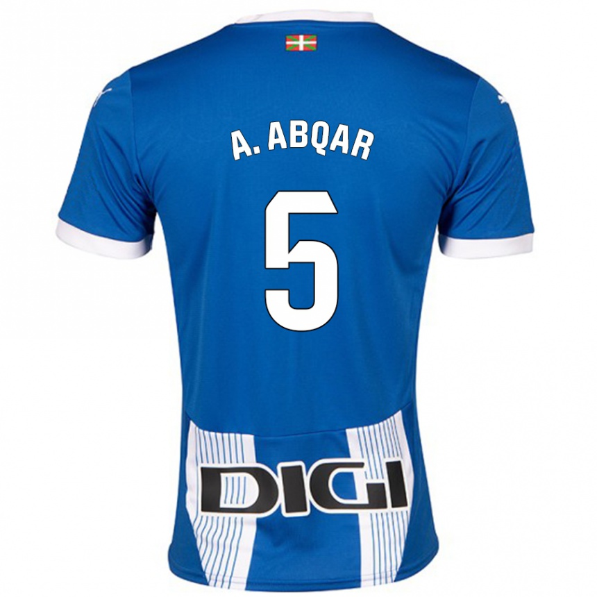 Hombre Fútbol Camiseta Abdel Abqar #5 Azul 1ª Equipación 2024/25 Argentina