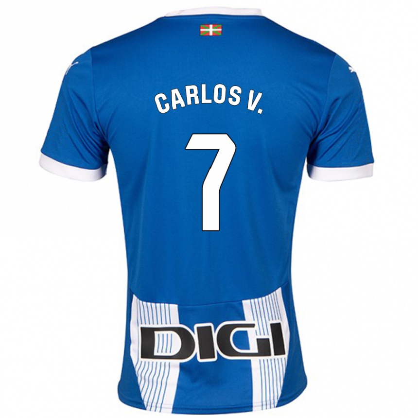 Hombre Fútbol Camiseta Carlos Vicente #7 Azul 1ª Equipación 2024/25 Argentina