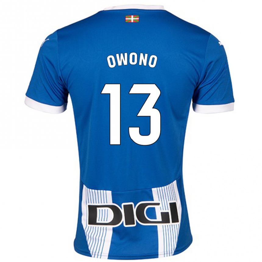 Hombre Fútbol Camiseta Jesús Owono #13 Azul 1ª Equipación 2024/25 Argentina