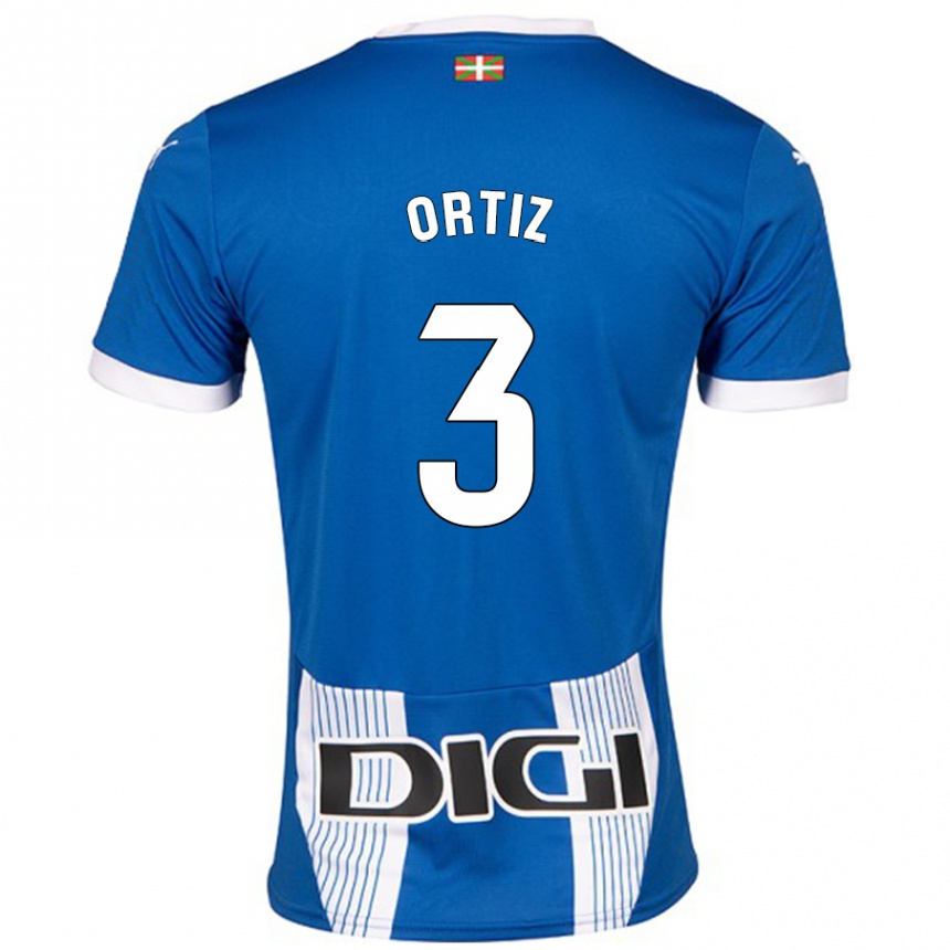 Hombre Fútbol Camiseta Eneko Ortiz #3 Azul 1ª Equipación 2024/25 Argentina