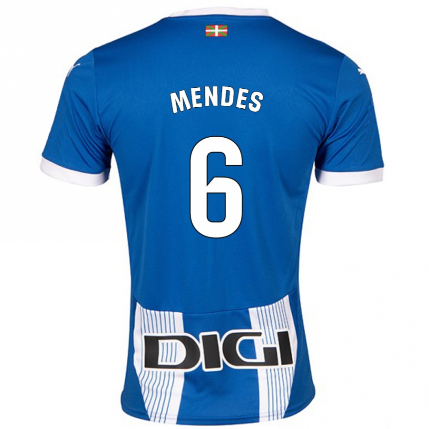 Hombre Fútbol Camiseta Tomás Mendes #6 Azul 1ª Equipación 2024/25 Argentina