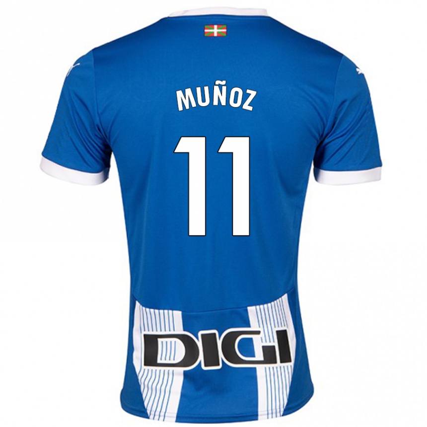 Hombre Fútbol Camiseta Egoitz Muñoz #11 Azul 1ª Equipación 2024/25 Argentina