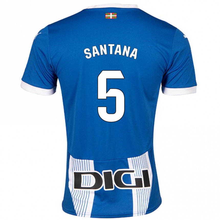 Hombre Fútbol Camiseta Vanesa Santana #5 Azul 1ª Equipación 2024/25 Argentina