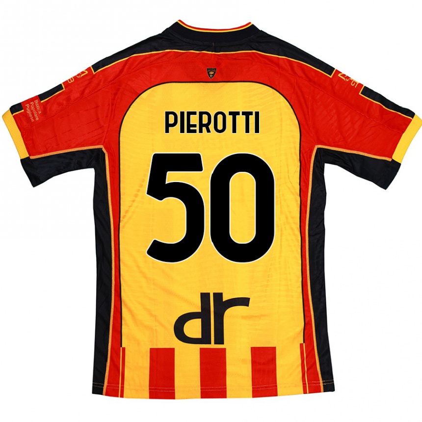 Hombre Fútbol Camiseta Santiago Pierotti #50 Amarillo Rojo 1ª Equipación 2024/25 Argentina