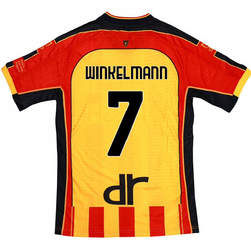 Hombre Fútbol Camiseta Till Winkelmann #7 Amarillo Rojo 1ª Equipación 2024/25 Argentina