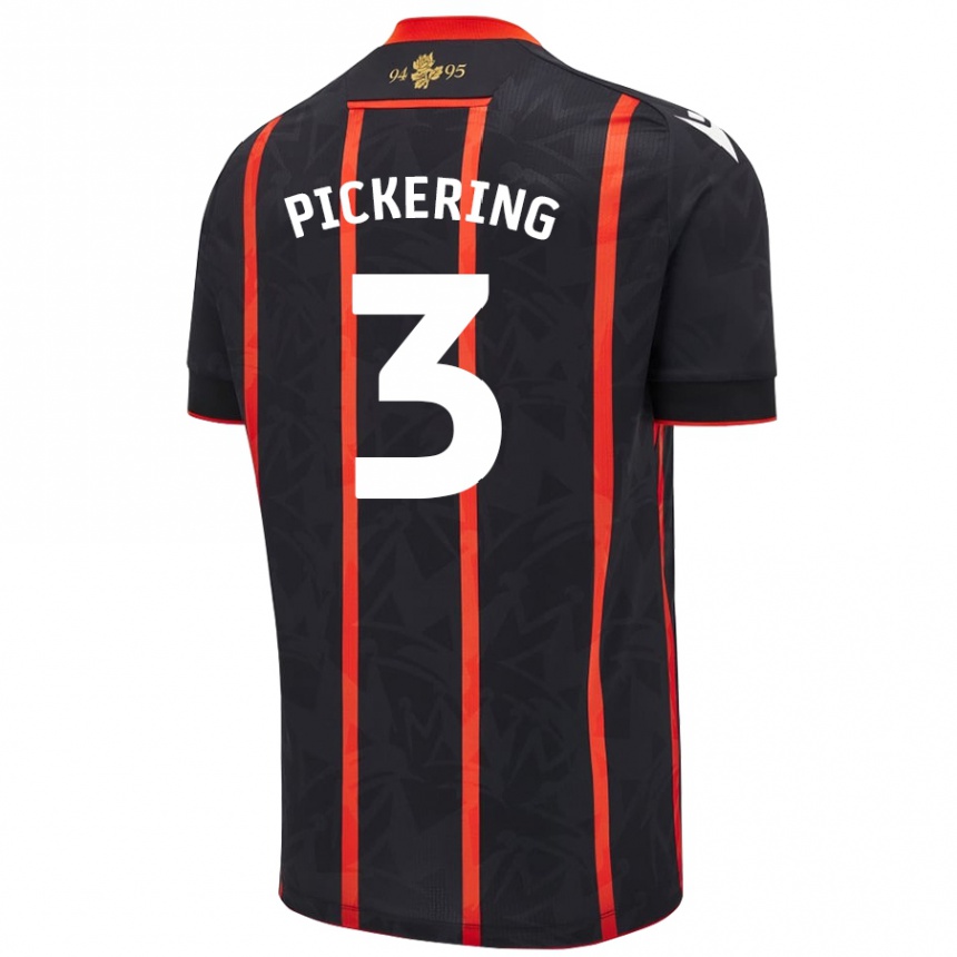 Hombre Fútbol Camiseta Harry Pickering #3 Negro Rojo 2ª Equipación 2024/25 Argentina