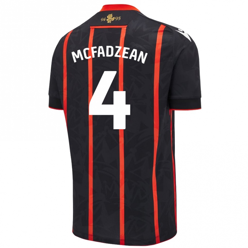 Hombre Fútbol Camiseta Kyle Mcfadzean #4 Negro Rojo 2ª Equipación 2024/25 Argentina