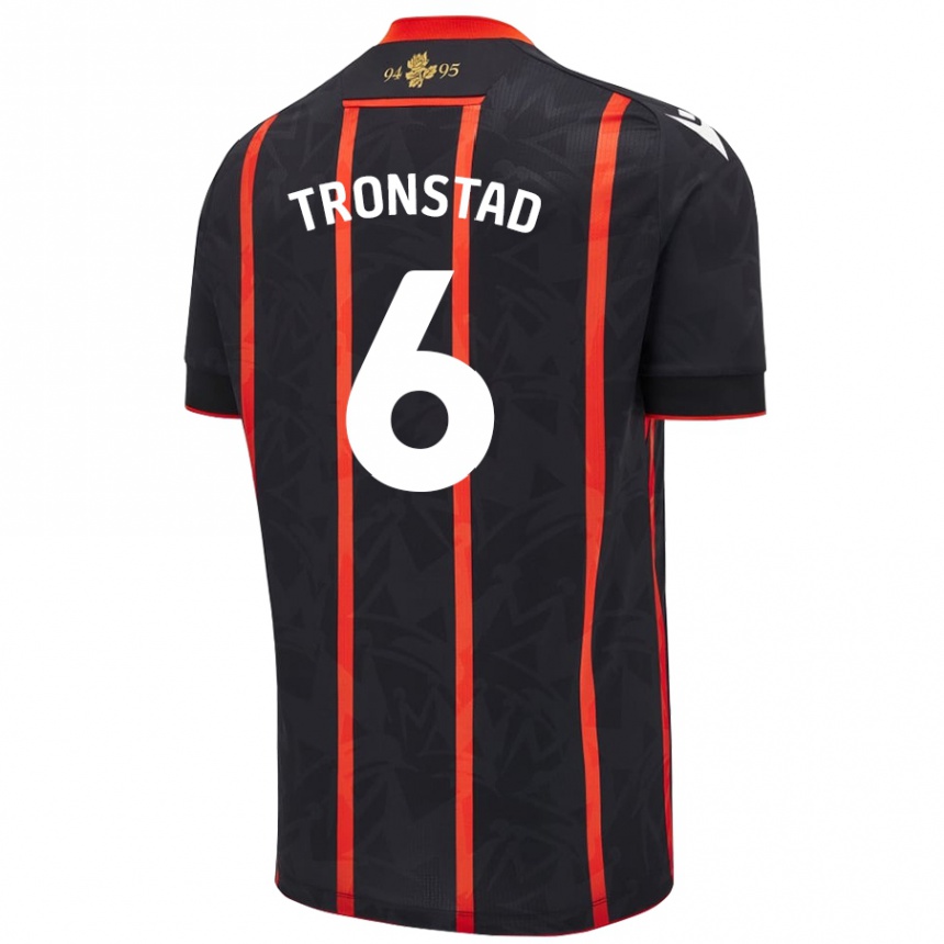 Hombre Fútbol Camiseta Sondre Tronstad #6 Negro Rojo 2ª Equipación 2024/25 Argentina