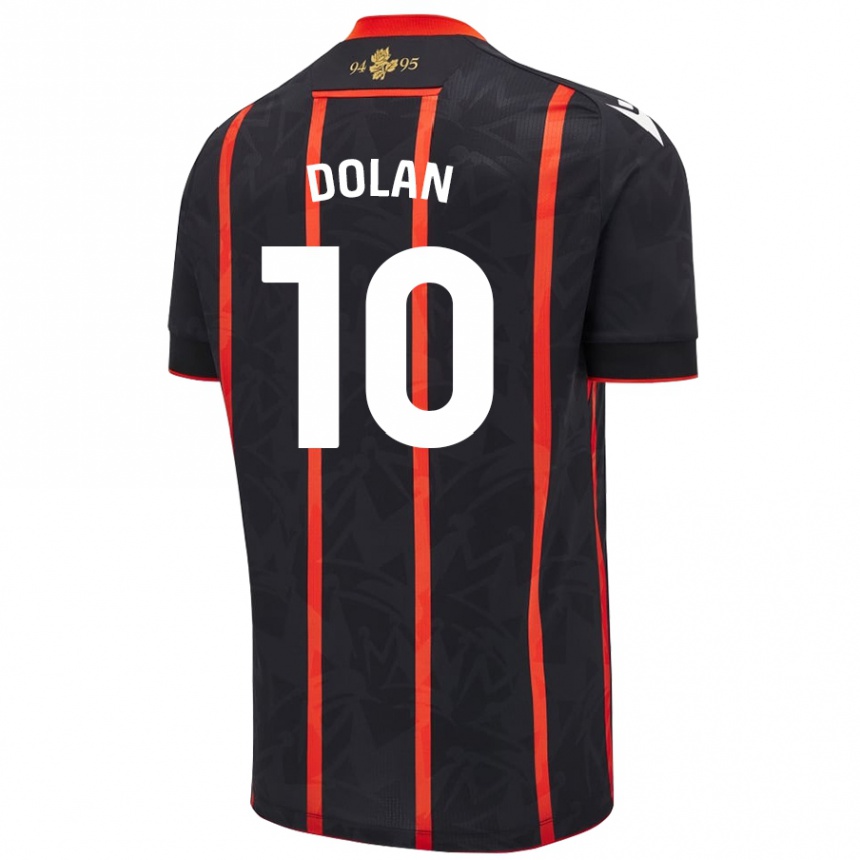 Hombre Fútbol Camiseta Tyrhys Dolan #10 Negro Rojo 2ª Equipación 2024/25 Argentina