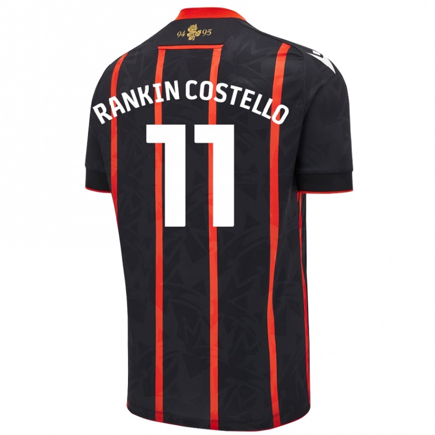 Hombre Fútbol Camiseta Joe Rankin-Costello #11 Negro Rojo 2ª Equipación 2024/25 Argentina