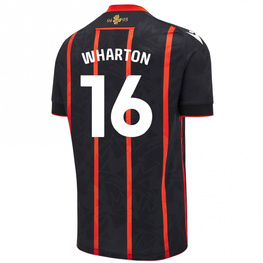 Hombre Fútbol Camiseta Scott Wharton #16 Negro Rojo 2ª Equipación 2024/25 Argentina