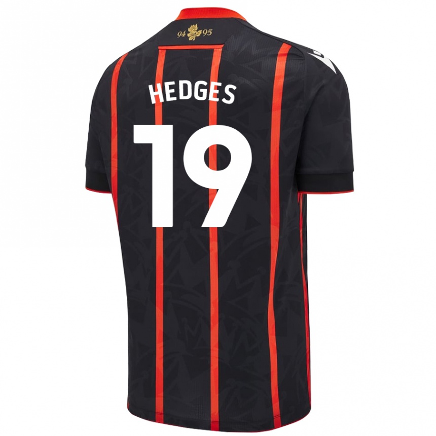 Hombre Fútbol Camiseta Ryan Hedges #19 Negro Rojo 2ª Equipación 2024/25 Argentina