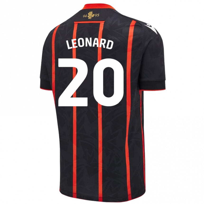 Hombre Fútbol Camiseta Harry Leonard #20 Negro Rojo 2ª Equipación 2024/25 Argentina