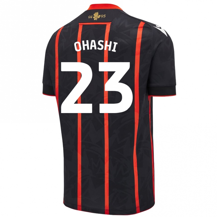 Hombre Fútbol Camiseta Yuki Ohashi #23 Negro Rojo 2ª Equipación 2024/25 Argentina