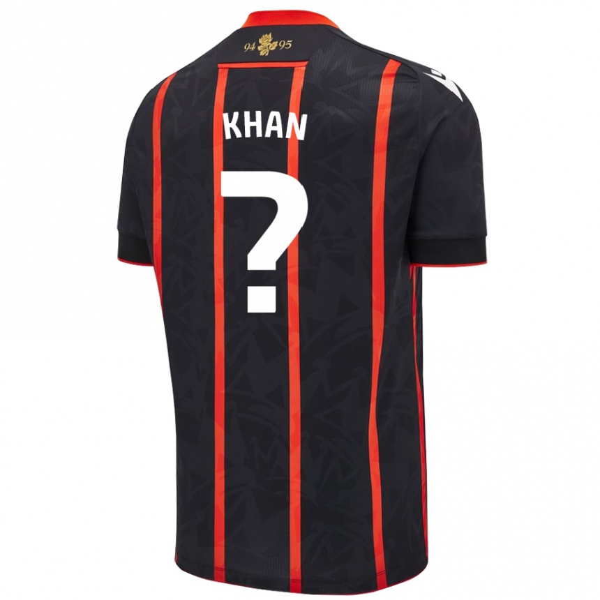 Hombre Fútbol Camiseta Adam Khan #0 Negro Rojo 2ª Equipación 2024/25 Argentina