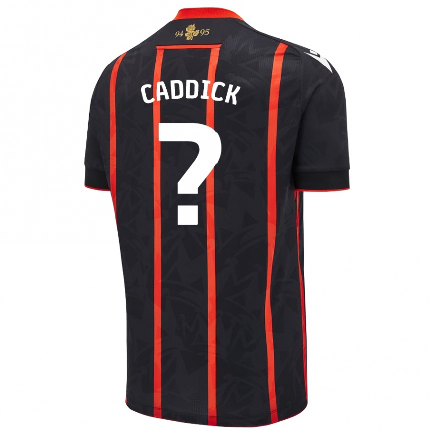 Hombre Fútbol Camiseta Adam Caddick #0 Negro Rojo 2ª Equipación 2024/25 Argentina