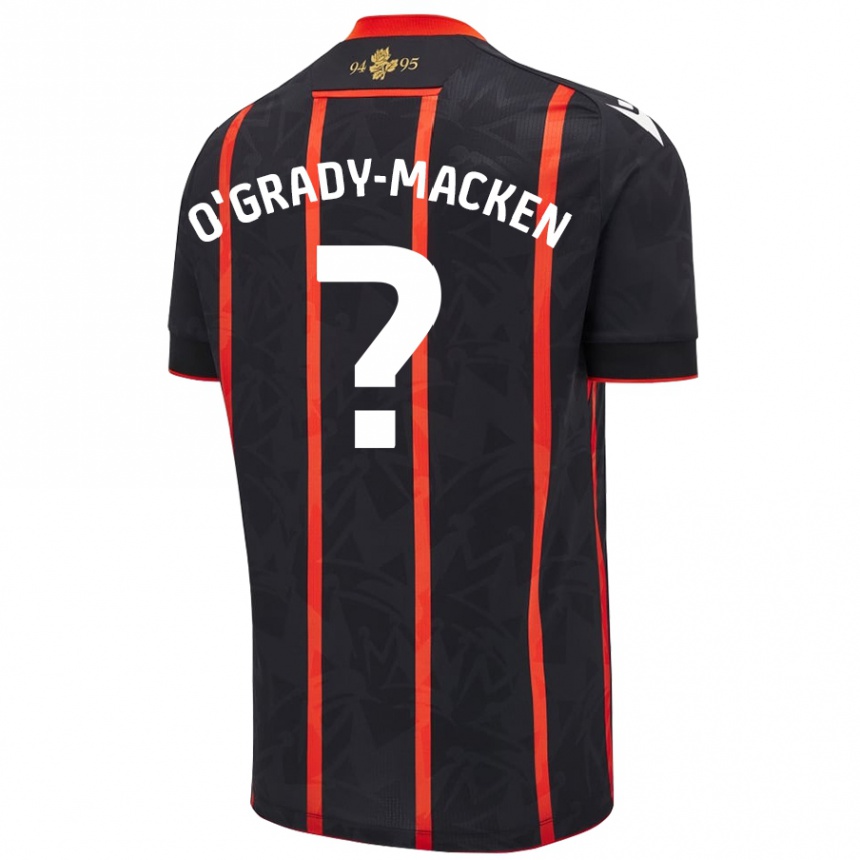 Hombre Fútbol Camiseta Harley O'grady-Macken #0 Negro Rojo 2ª Equipación 2024/25 Argentina