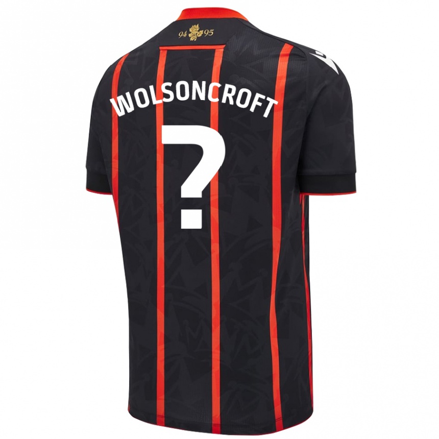 Hombre Fútbol Camiseta Blake Wolsoncroft #0 Negro Rojo 2ª Equipación 2024/25 Argentina