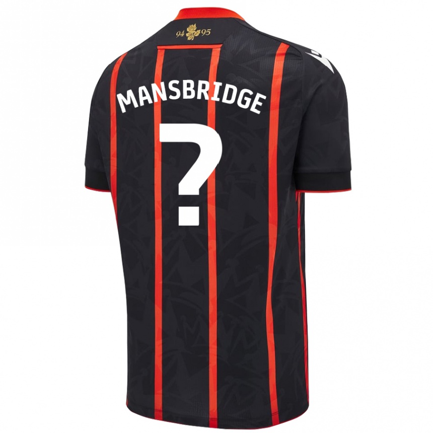 Hombre Fútbol Camiseta Tyler Mansbridge #0 Negro Rojo 2ª Equipación 2024/25 Argentina