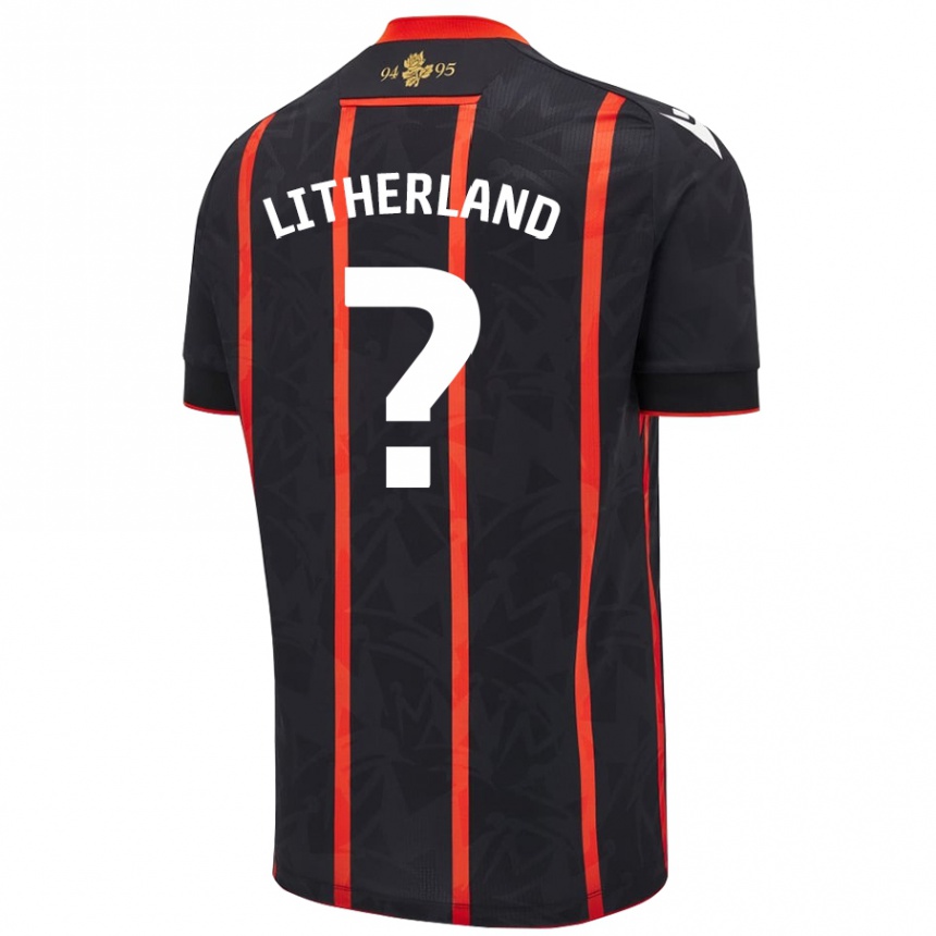 Hombre Fútbol Camiseta Matty Litherland #0 Negro Rojo 2ª Equipación 2024/25 Argentina