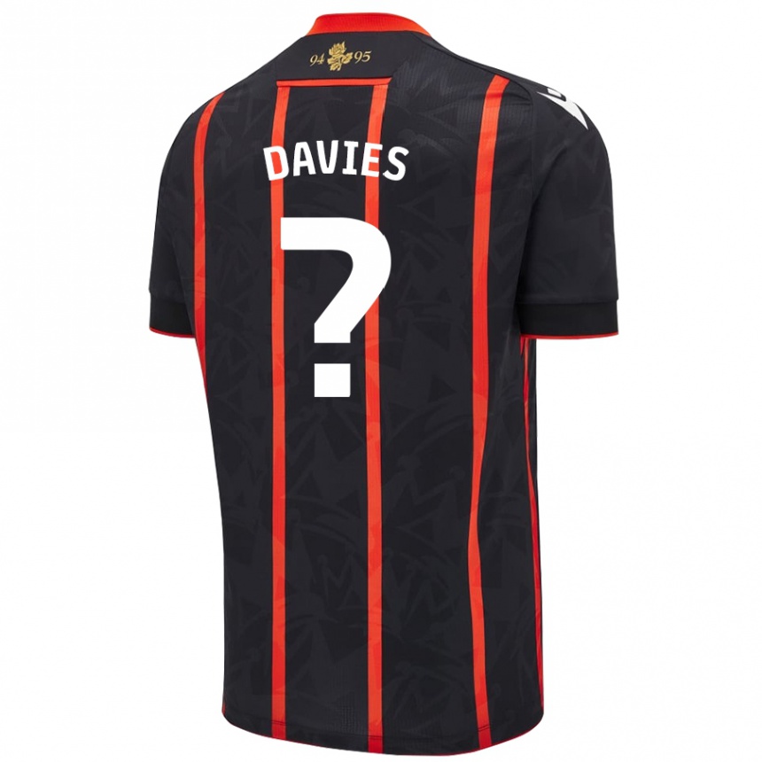 Hombre Fútbol Camiseta Max Davies #0 Negro Rojo 2ª Equipación 2024/25 Argentina