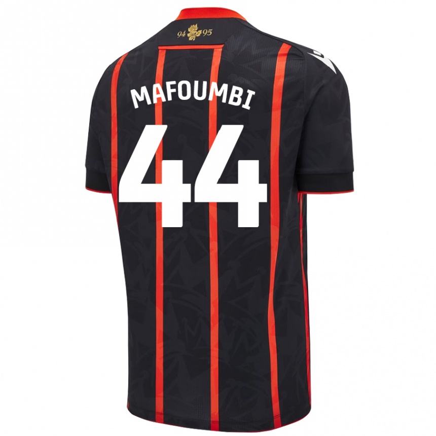 Hombre Fútbol Camiseta Exaucé Mafoumbi #44 Negro Rojo 2ª Equipación 2024/25 Argentina