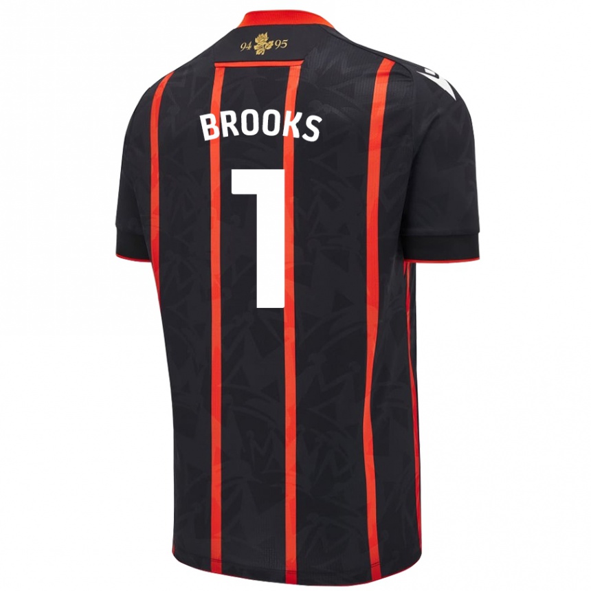 Hombre Fútbol Camiseta Alexandra Brooks #1 Negro Rojo 2ª Equipación 2024/25 Argentina